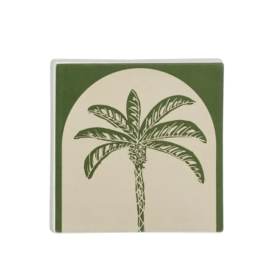 Muurdecoratie palmboom groen - l12xb12xh1,5cm