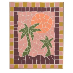 Muurdecoratie palmboom roze FSC Mix - l40xb50xh3cm