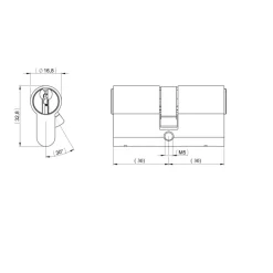 Nemef profielcilinder messing - gelijksluitend voor 3 deuren - voor deuren van 38-42 mm