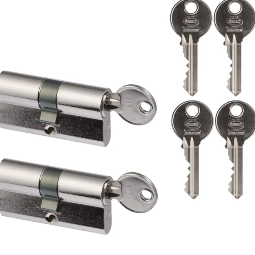 NEMEF profielcilinder nikkel 30/30 mm gelijksluitend (2 stuks)