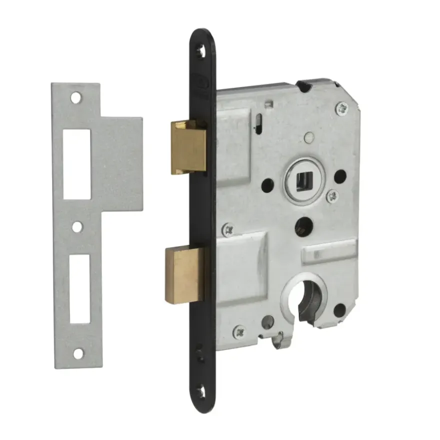 Nemef 1200 serie insteekslot cilinderslot met zwarte voorplaat Doorn 50mm PC55mm