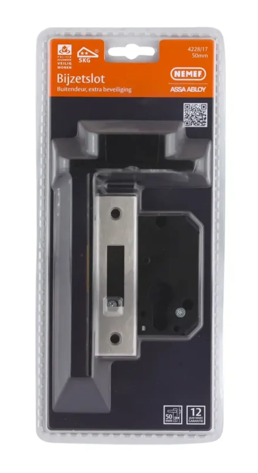 NEMEF veiligheidsbijzetslot SKG 2-sterren Doorn 60mm PC 72mm