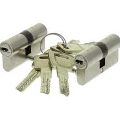 Nemef veiligheidscilinder NF4 met keersleutel 30/30 mm SKG 3-sterren gelijksluitend (2 stuks)