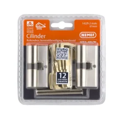 Nemef veiligheidscilinder NF4 met keersleutel 30/30 mm SKG 3-sterren gelijksluitend (2 stuks)