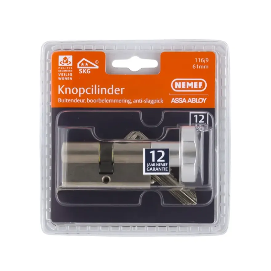 NEMEF veiligheidsknopcilinder NF2 30/30 mm SKG 2-sterren