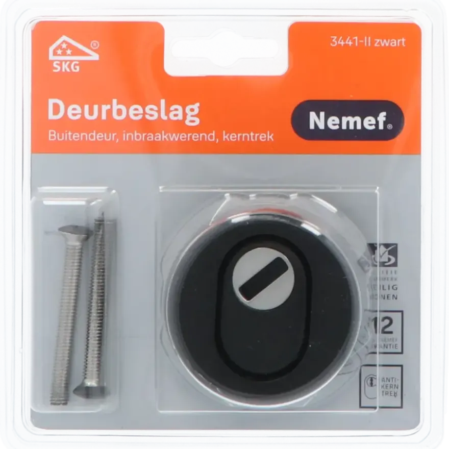 Nemef veiligheidsrozet 3441-II zwart rond 60mm SKG***