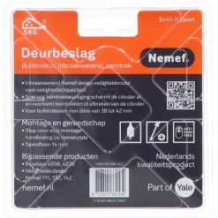 Nemef veiligheidsrozet 3441-II zwart rond 60mm SKG***