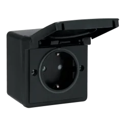 Niko Hydro Spatwaterdicht Stopcontact Zwart