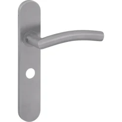 Novidade deurkrukset Hera ovaal schild met vrij-bezet sluiting 63/8 mm RVS
