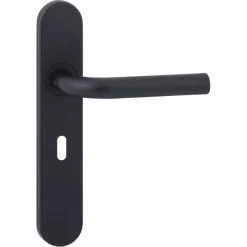 Novidade deurkrukset Parijs ovaal schild met sleutelgat 56 mm zwart RVS