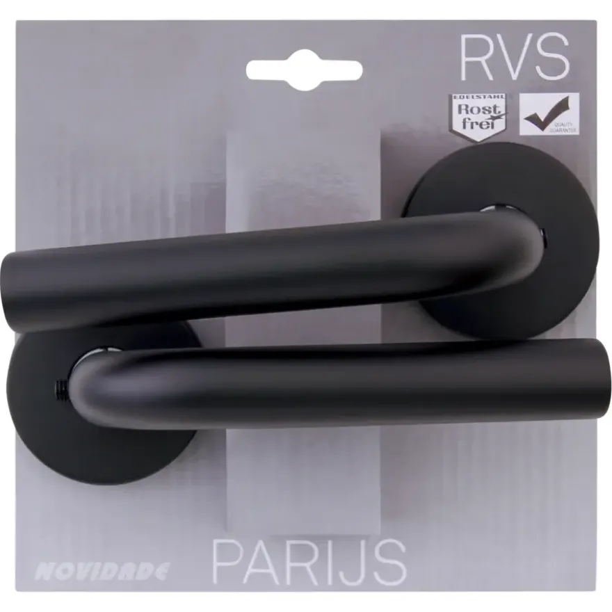 Novidade deurkrukset Parijs rond rozet zwart RVS