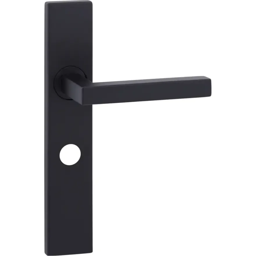 Novidade deurkrukset Wenen recht schild met vrij-bezet sluiting 63/8 mm zwart RVS