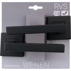 Novidade deurkrukset Wenen vierkant rozet zwart RVS