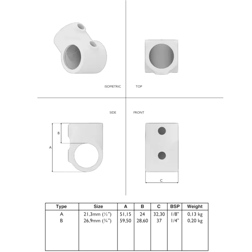 Novidade steigerbuis koppelstuk t-stuk zwart ø 27 mm
