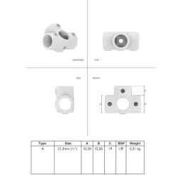 Novidade steigerbuis koppelstuk t-stuk verzinkt ø 21 mm