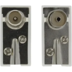 OK Coax stekkerset male/female wit