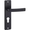 OK deurkruk set Blok recht schild profielcilindergat 55 mm zwart aluminium