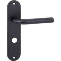 Ok deurkrukset Ovaal kortschild WC 63/8mm aluminium zwart