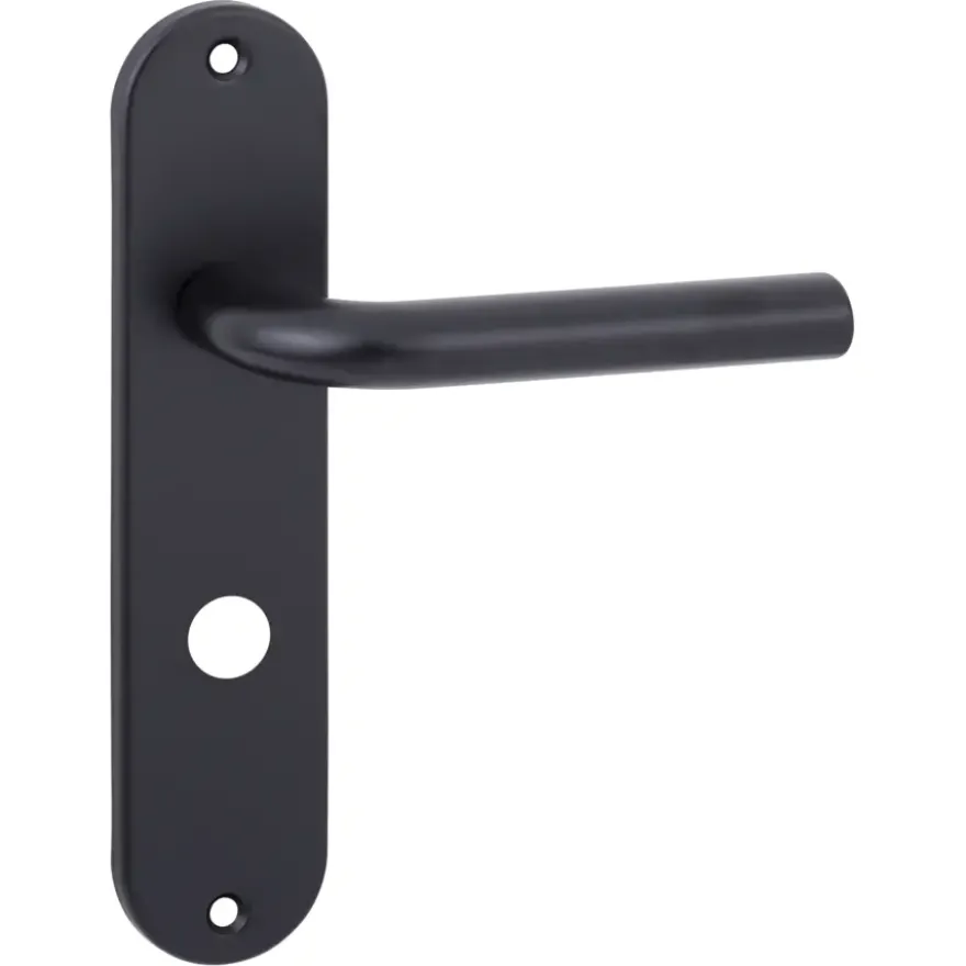 Ok deurkrukset Ovaal kortschild WC 63/8mm aluminium zwart