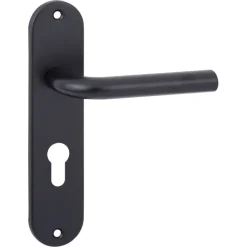 Ok deurkrukset Ovaal kortschild cilinder PZ55 aluminium zwart