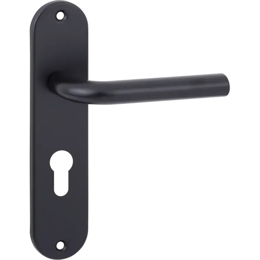 Ok deurkrukset Ovaal kortschild cilinder PZ55 aluminium zwart