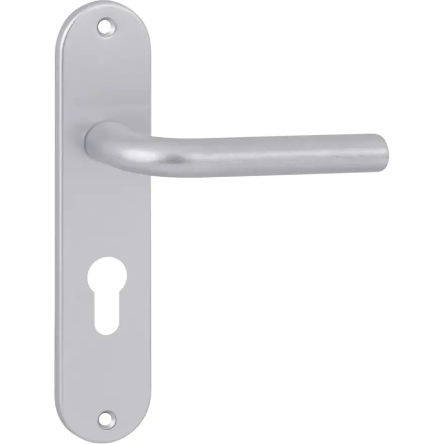 OK deurkruk set ovaal schild profielcilindergat 55 mm aluminium