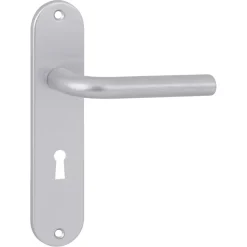 OK deurkruk set ovaal schild sleutelgat 56 mm aluminium