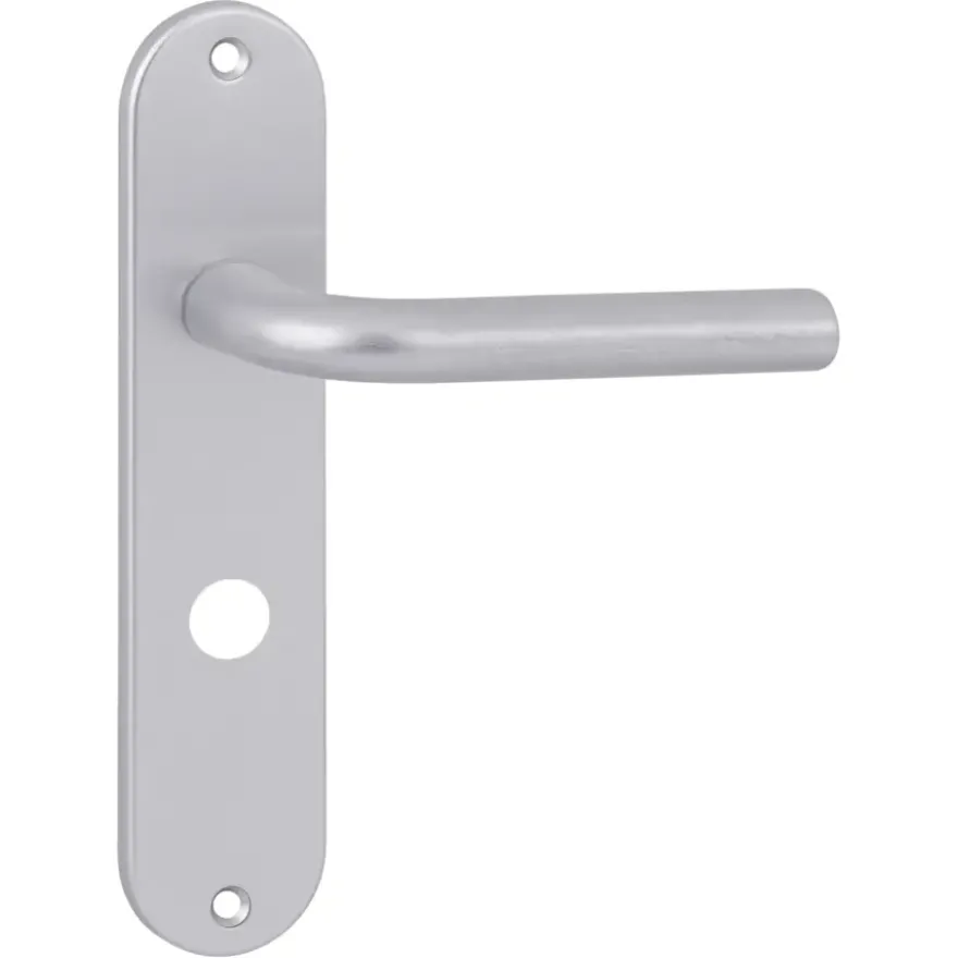 OK deurkruk set ovaal schild vrij-bezet sluiting 63/8 mm aluminium
