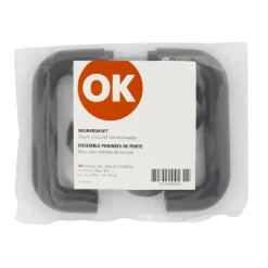 OK deurkruk set rond rozet zwart plastic