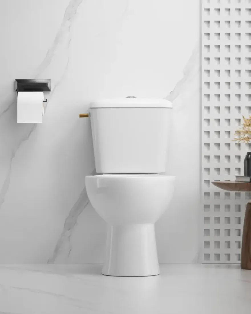 OK duoblok toilet met AO vloeraansluiting zonder zitting