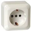 OK enkel geaard stopcontact opbouw wit