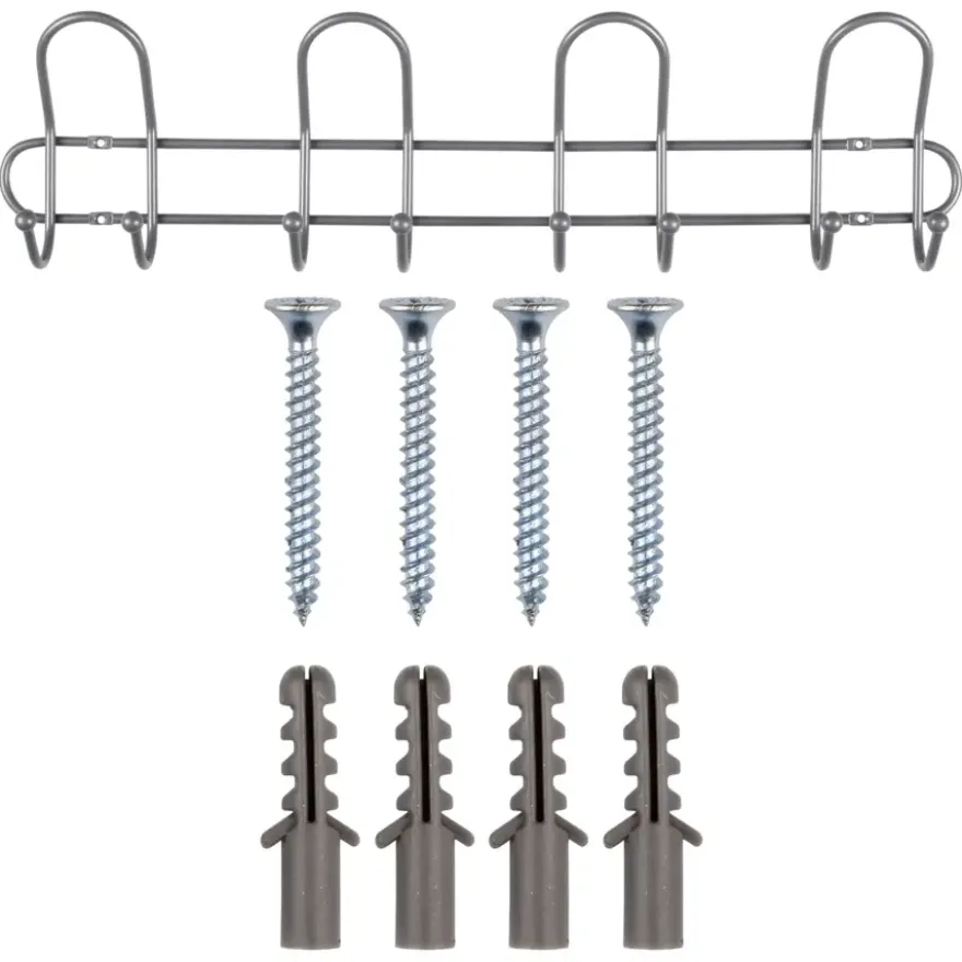 OK kapstok 8 haken Astrid grijs zamak 540 mm