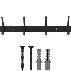 OK kapstok 4 haken Yana zwart 330 mm