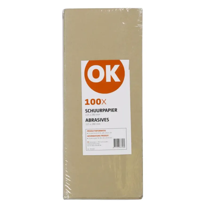 OK schuurpapier 115x280mm 100 vellen