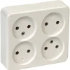 OK stopcontact opbouw 4-voudig wit