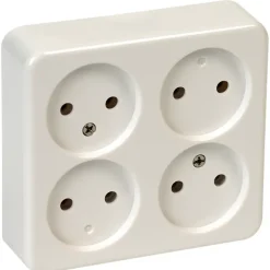 OK stopcontact opbouw 4-voudig wit