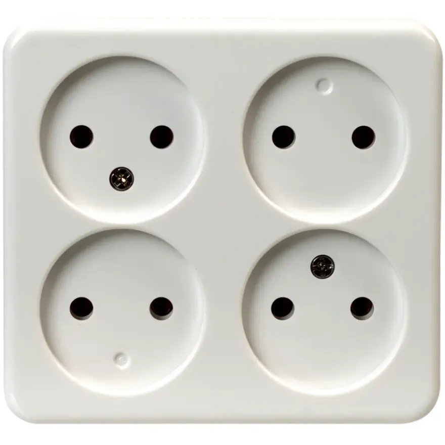 OK stopcontact opbouw 4-voudig wit