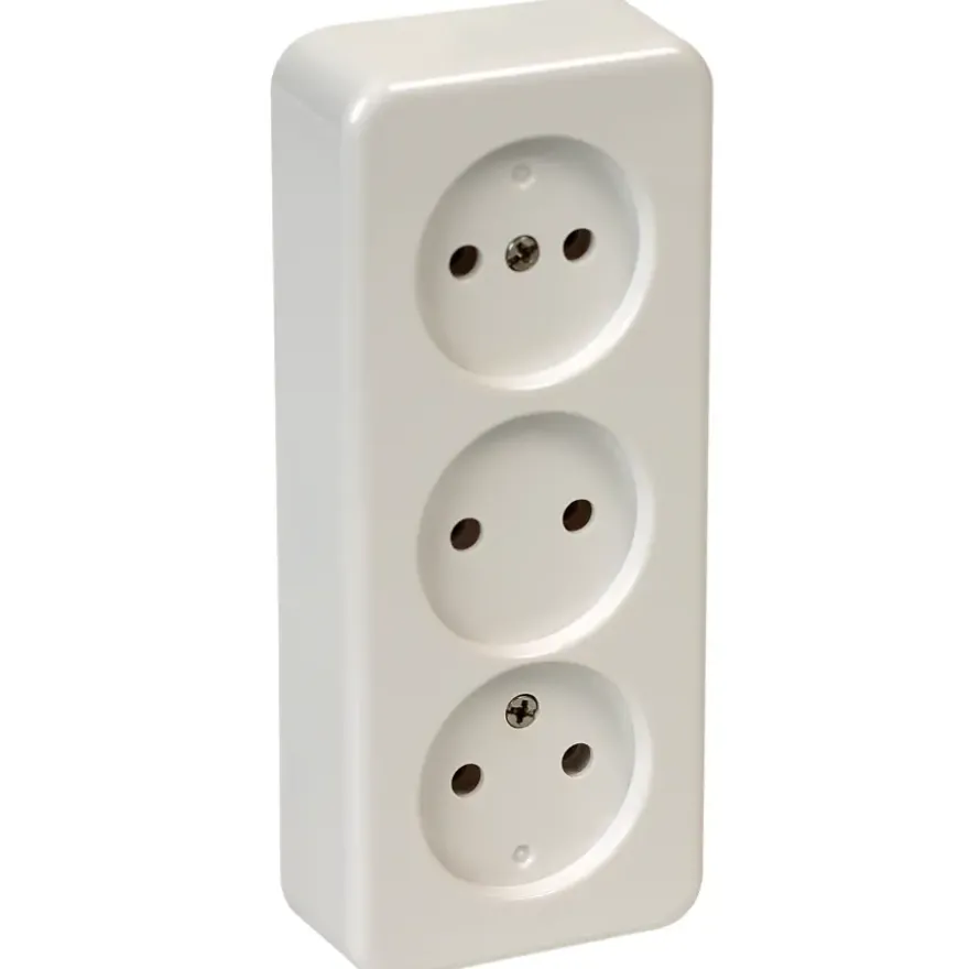 OK stopcontact opbouw 3-voudig wit