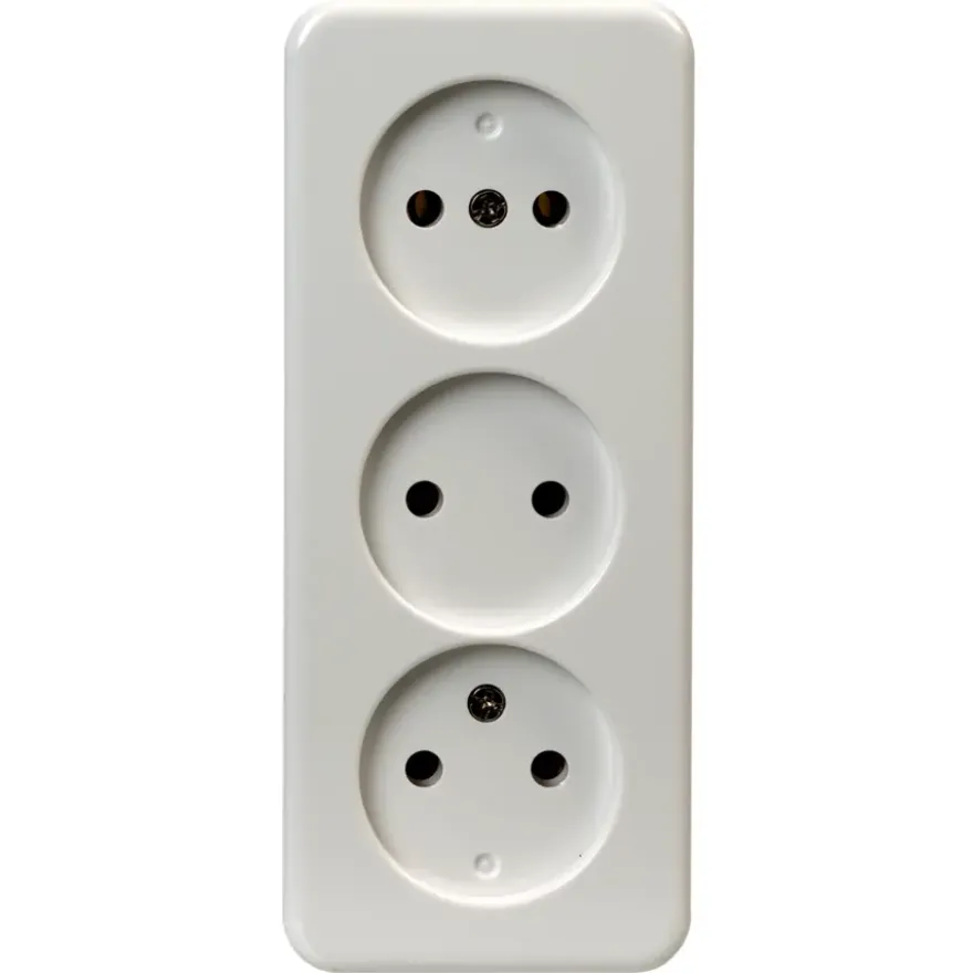 OK stopcontact opbouw 3-voudig wit