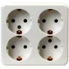 OK 4-voudig geaard stopcontact opbouw wit