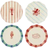 Ontbijtbord rood 4 assorti - h2xd21cm - per stuk