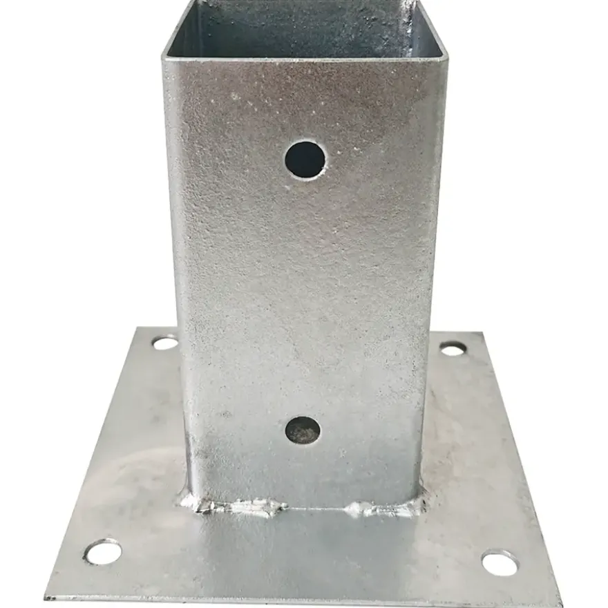Paalhouder met plaat verzinkt 7 x 7 cm