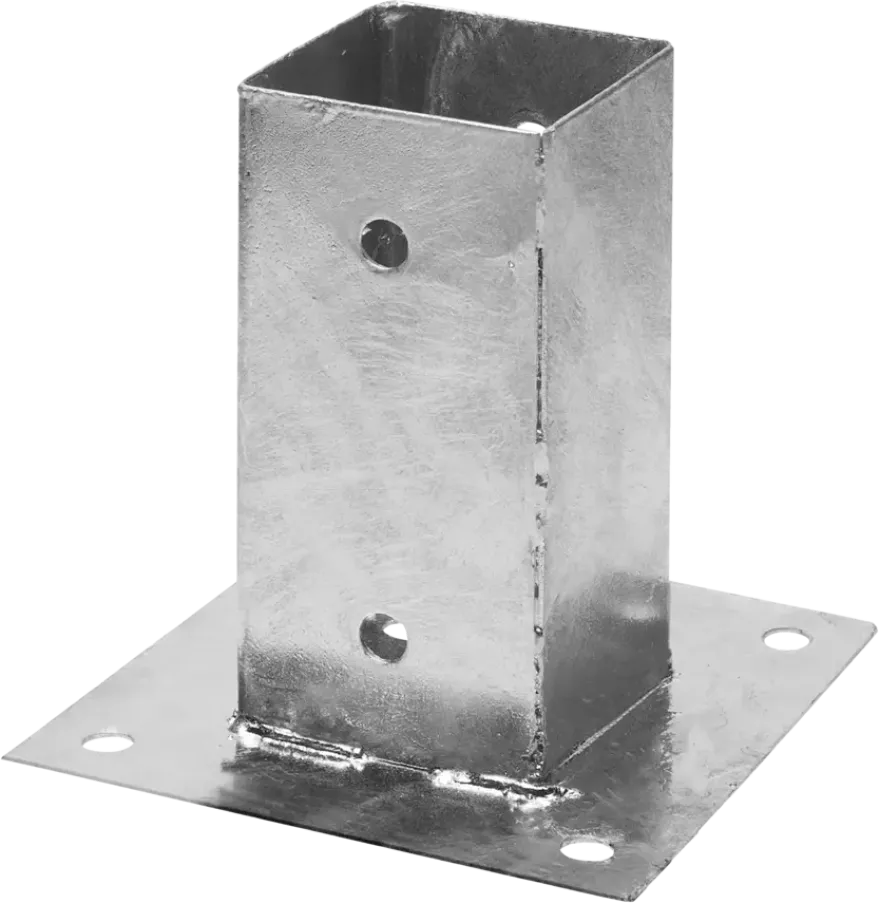 Paalhouder met plaat verzinkt 7 x 7 cm