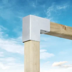 Paalverbinder voor pergola hoekstuk 2-kants 9x9 cm gegalvaniseerd