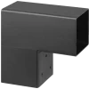 Paalverbinder voor pergola hoekstuk 2-kants 7x7 cm zwart