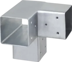 Paalverbinder voor pergola hoekstuk 3-kants 7x7 cm gegalvaniseerd