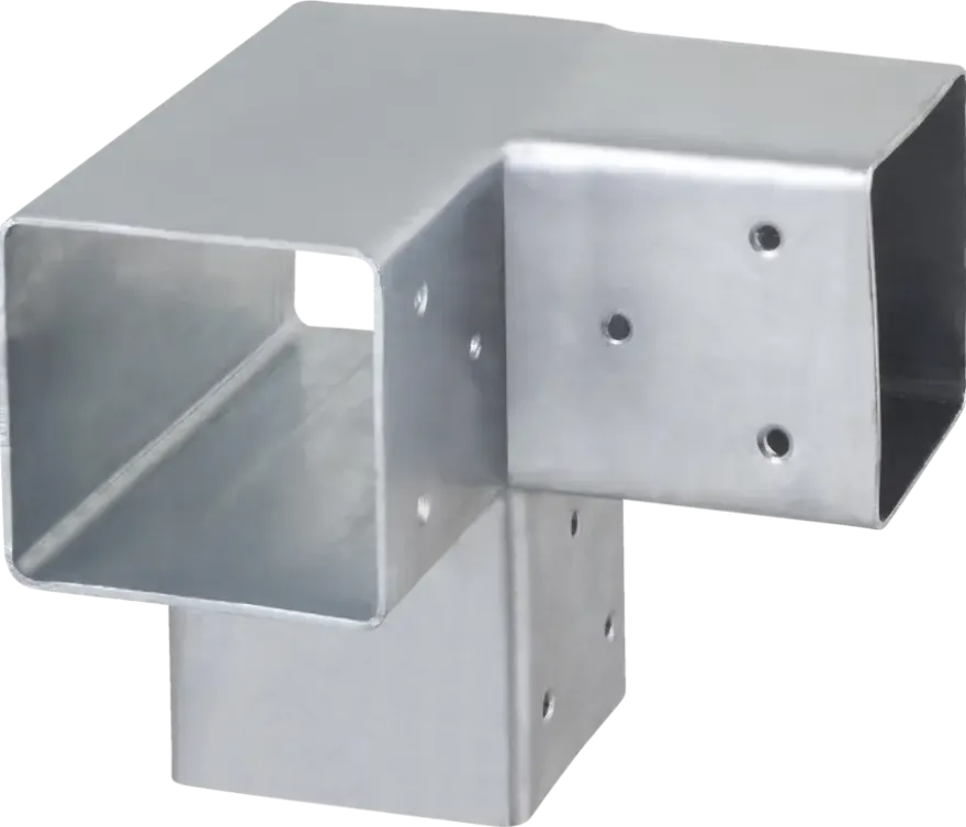 Paalverbinder voor pergola hoekstuk 3-kants 7x7 cm gegalvaniseerd