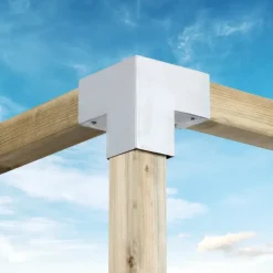Paalverbinder voor pergola hoekstuk 3-kants 7x7 cm gegalvaniseerd