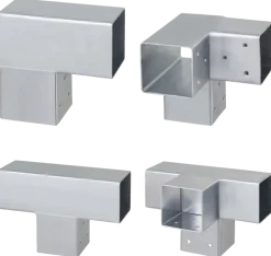 Paalverbinder voor pergola hoekstuk 3-kants 7x7 cm gegalvaniseerd
