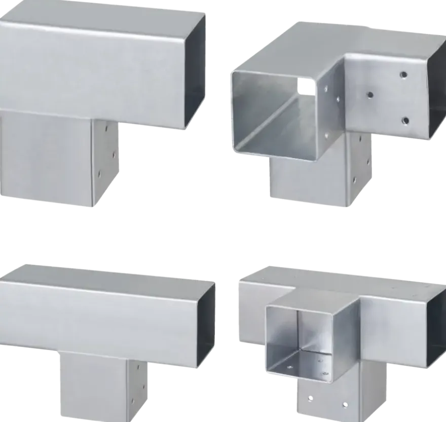 Paalverbinder voor pergola hoekstuk 3-kants 7x7 cm gegalvaniseerd